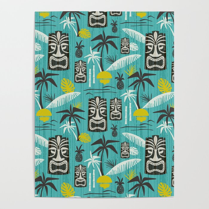 Island Tiki Aqua Poster Gallery Image 1