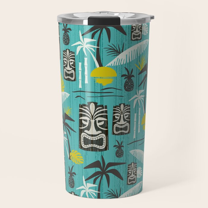 Island Tiki Aqua Travel Mug Gallery Image 1