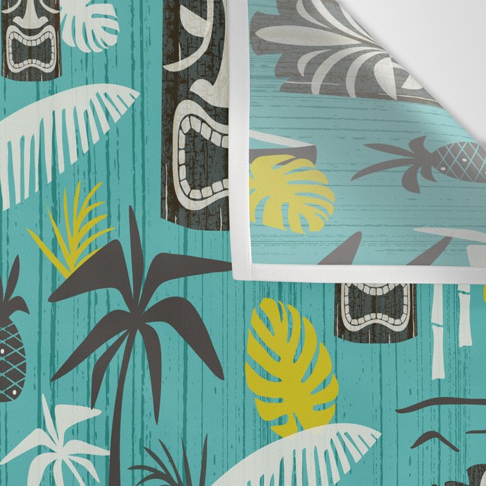 Island Tiki Aqua Wall Tapestry Gallery Image 3