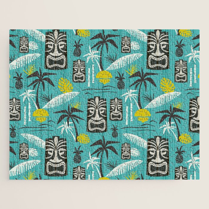 Island Tiki Aqua Jigsaw Puzzle Gallery Image 1