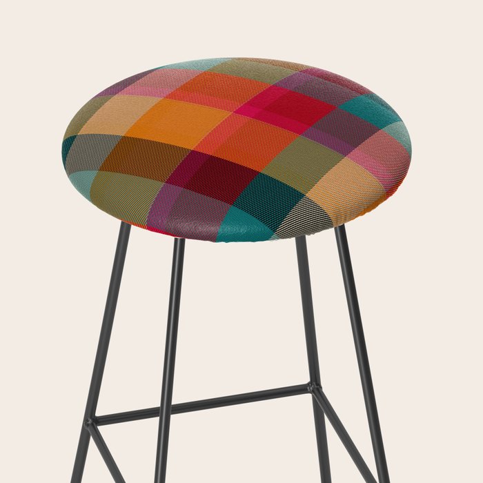 Rainbow Plaid 1 Stool Gallery Image 2