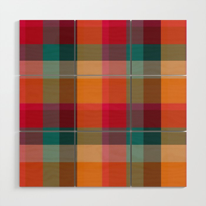 Rainbow Plaid 1 Wood Wall Art Gallery Image 1