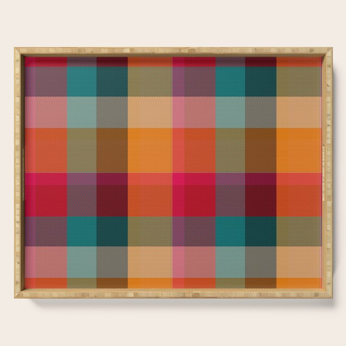 Rainbow Plaid 1 Serving Tray Gallery Image 1