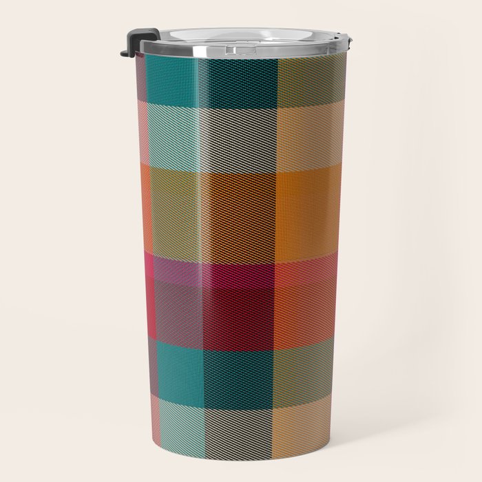 Rainbow Plaid 1 Travel Mug Gallery Image 3