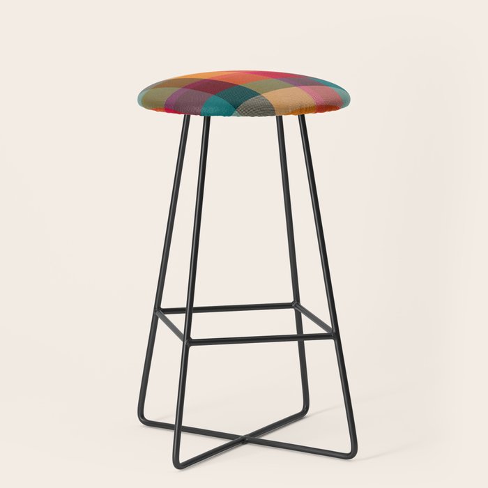 Rainbow Plaid 1 Stool Gallery Image 1