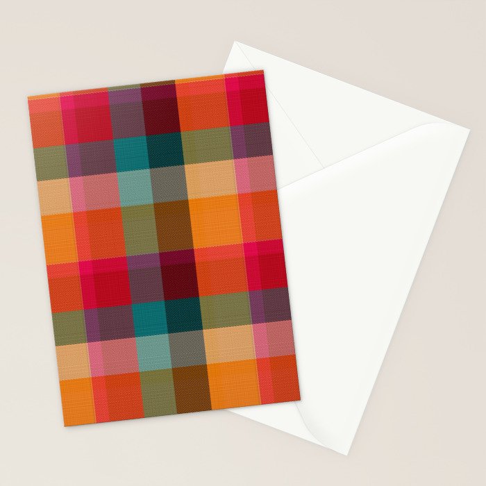 Rainbow Plaid 1 Stationery Card Gallery Image 2