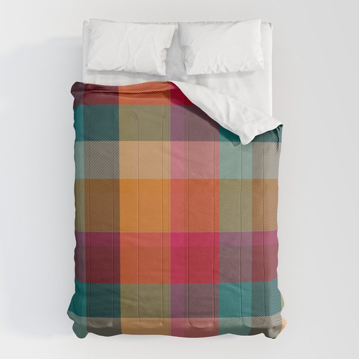 Rainbow Plaid 1 Comforter Gallery Image 6