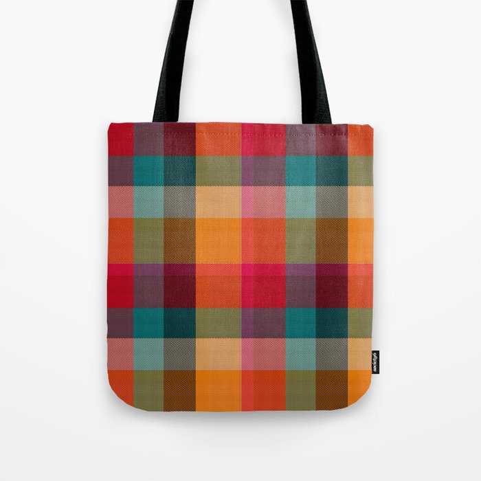 Rainbow Plaid 1 Tote Bag Gallery Image 1