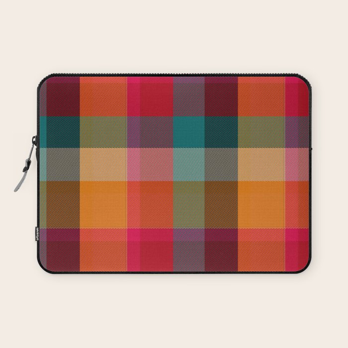 Rainbow Plaid 1 Laptop Sleeve Gallery Image 1