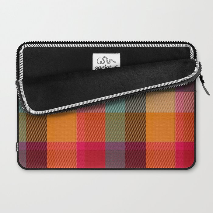 Rainbow Plaid 1 Laptop Sleeve Gallery Image 2