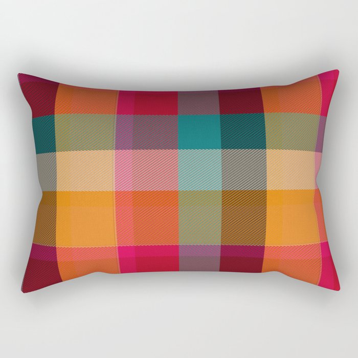 Rainbow Plaid 1 Rectangular Pillow Gallery Image 2