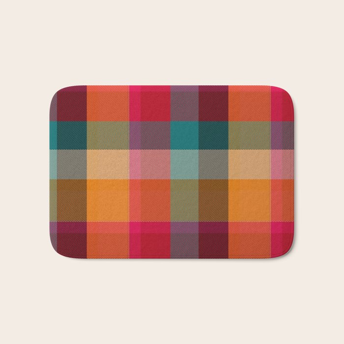 Rainbow Plaid 1 Bath Mat Gallery Image 1