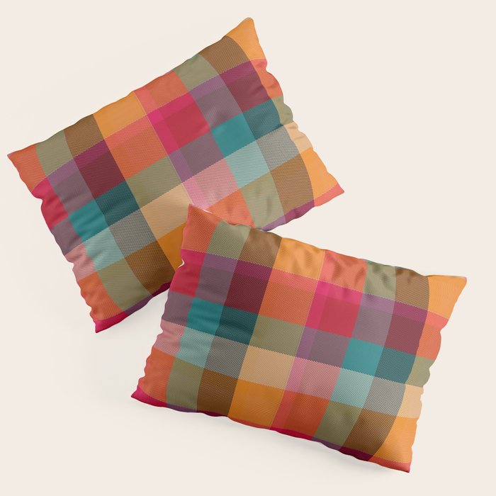 Rainbow Plaid 1 Pillow Sham Gallery Image 3