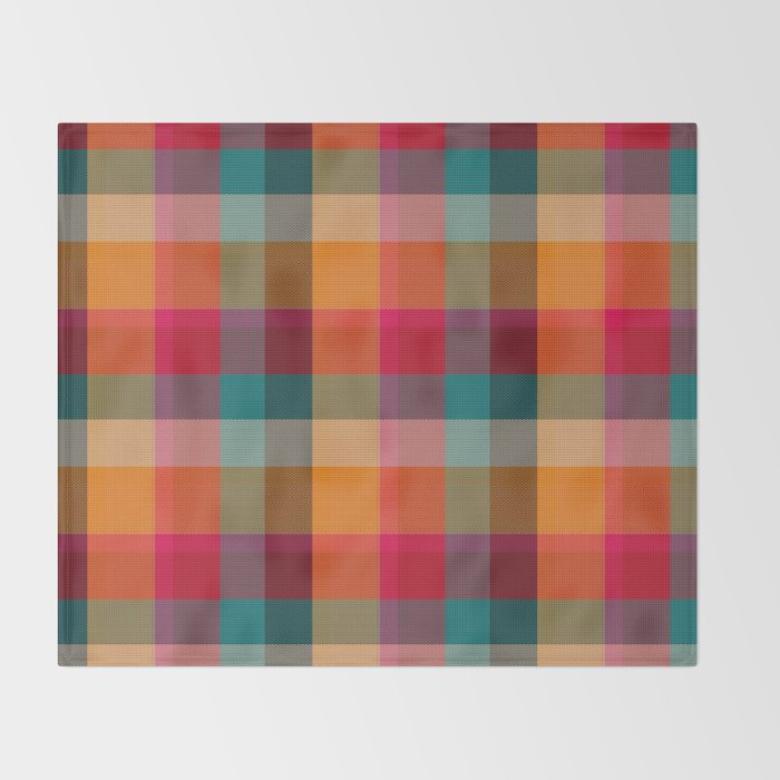 Rainbow Plaid 1 Throw Blanket Gallery Image 2