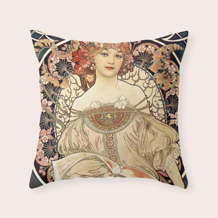 Art Nouveau Throw Pillow Gallery Image 6