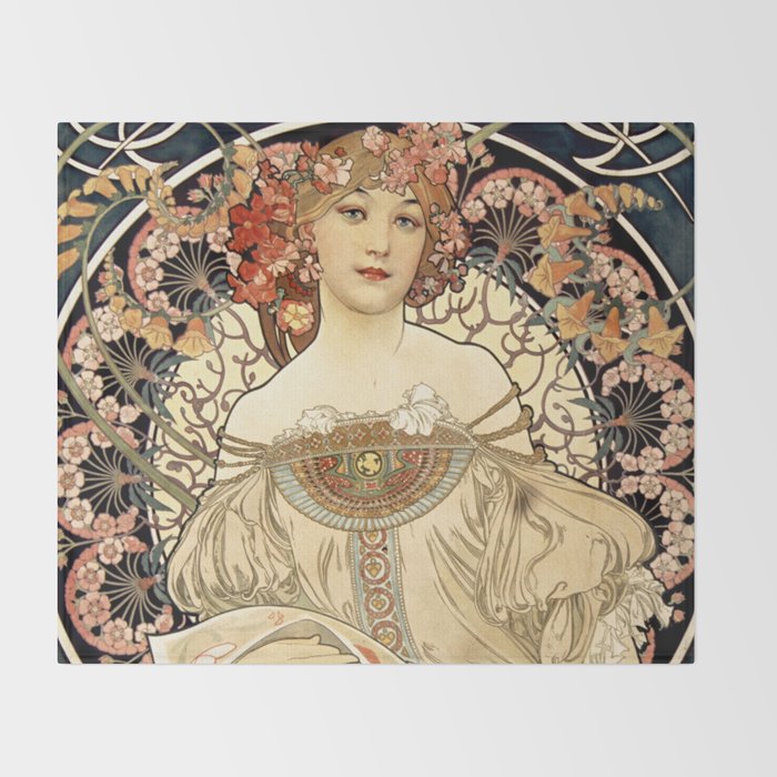 Art Nouveau Throw Blanket Gallery Image 2