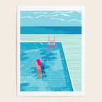 In Deep - memphis throwback swimming athlete palm springs resort vacation country club infinity pool Poster Gallery Image 4