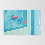 In Deep - memphis throwback swimming athlete palm springs resort vacation country club infinity pool Rug Gallery Image 2