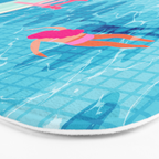 In Deep - memphis throwback swimming athlete palm springs resort vacation country club infinity pool Bath Mat Gallery Image 3