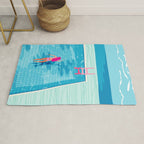 In Deep - memphis throwback swimming athlete palm springs resort vacation country club infinity pool Rug Gallery Image 1