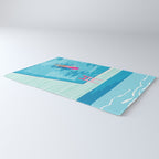 In Deep - memphis throwback swimming athlete palm springs resort vacation country club infinity pool Rug Gallery Image 3