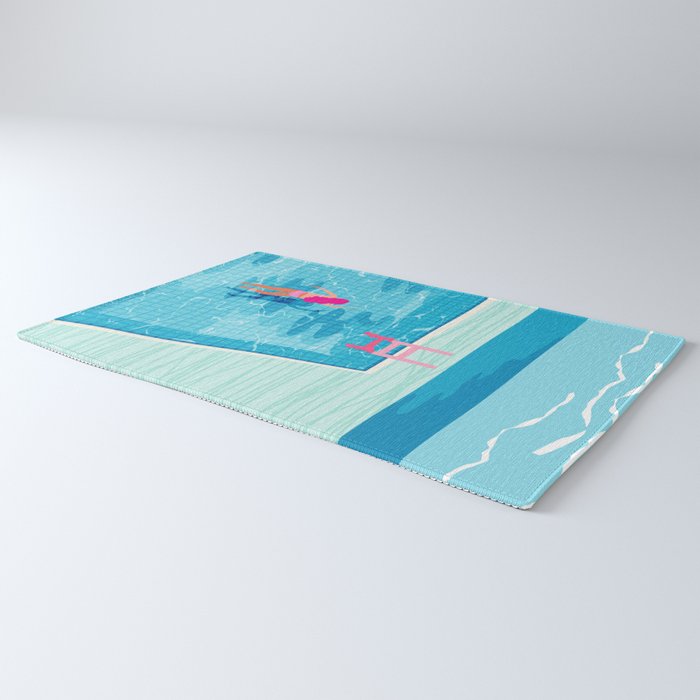 In Deep - memphis throwback swimming athlete palm springs resort vacation country club infinity pool Rug Gallery Image 3