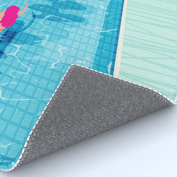 In Deep - memphis throwback swimming athlete palm springs resort vacation country club infinity pool Rug Gallery Image 4