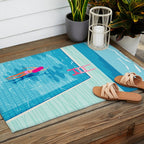 In Deep - memphis throwback swimming athlete palm springs resort vacation country club infinity pool Outdoor Rug Gallery Image 2