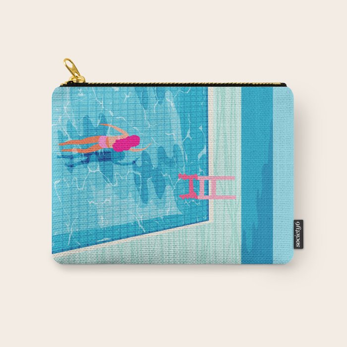 In Deep - memphis throwback swimming athlete palm springs resort vacation country club infinity pool Carry All Pouch Gallery Image 1