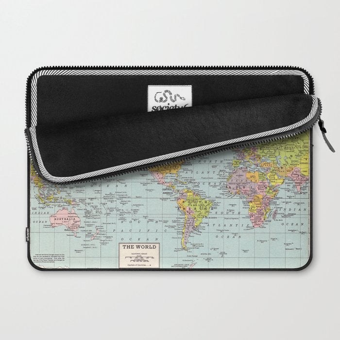 World Map Laptop Sleeve Gallery Image 2