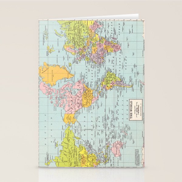 World Map Stationery Card Gallery Image 1