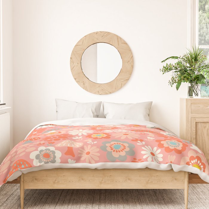 Wild Woodland Floral Mushrooms Duvet Cover Gallery Image 3