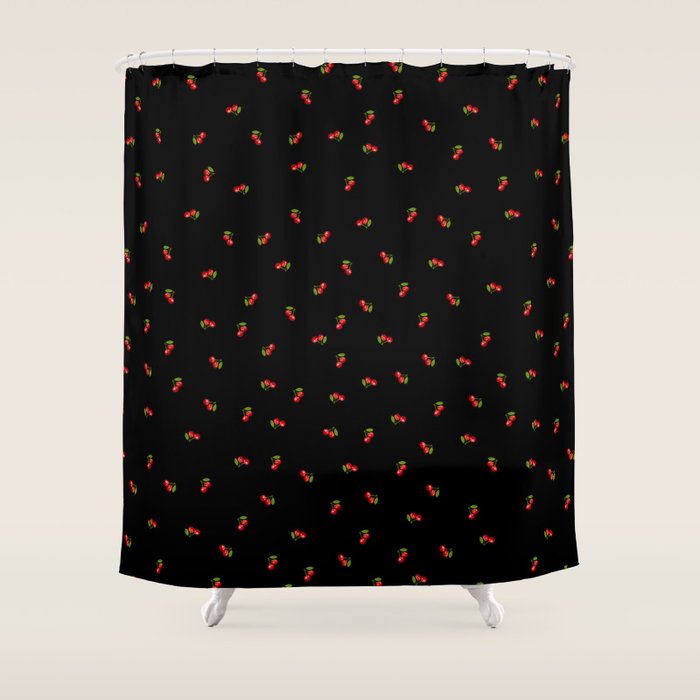 Dark Delicate Cherry Shower Curtain Gallery Image 1
