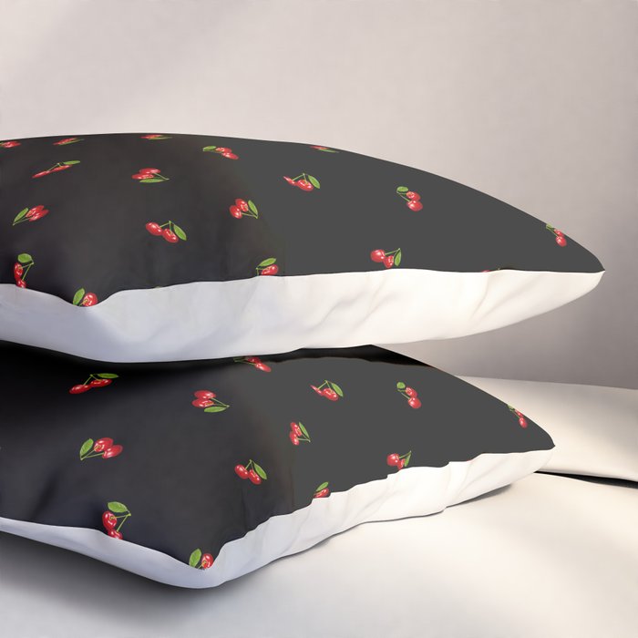 Dark Delicate Cherry Pillow Sham Gallery Image 3