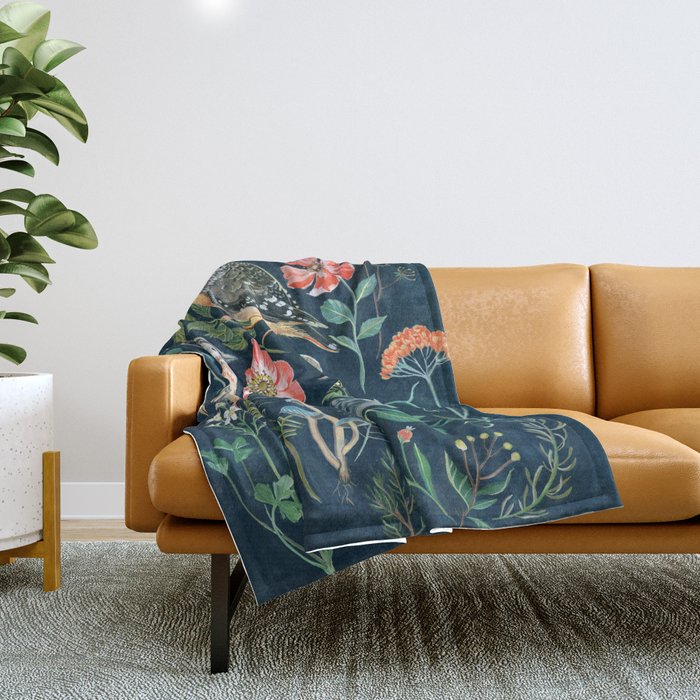 Birds Garden Throw Blanket Gallery Image 1