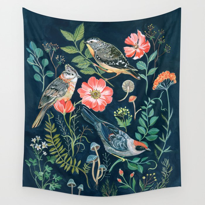 Birds Garden Wall Tapestry Gallery Image 4