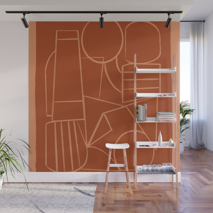Abstract Line Shapes Wall Mural Gallery Image 1
