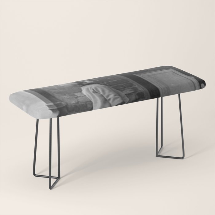 'Strictly No Elephants' vintage humorous child verses the world black and white photograph / black and white photography Bench Gallery Image 1