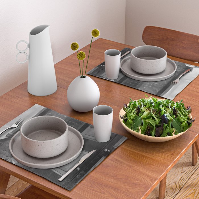 'Strictly No Elephants' vintage humorous child verses the world black and white photograph / black and white photography Placemat Gallery Image 2