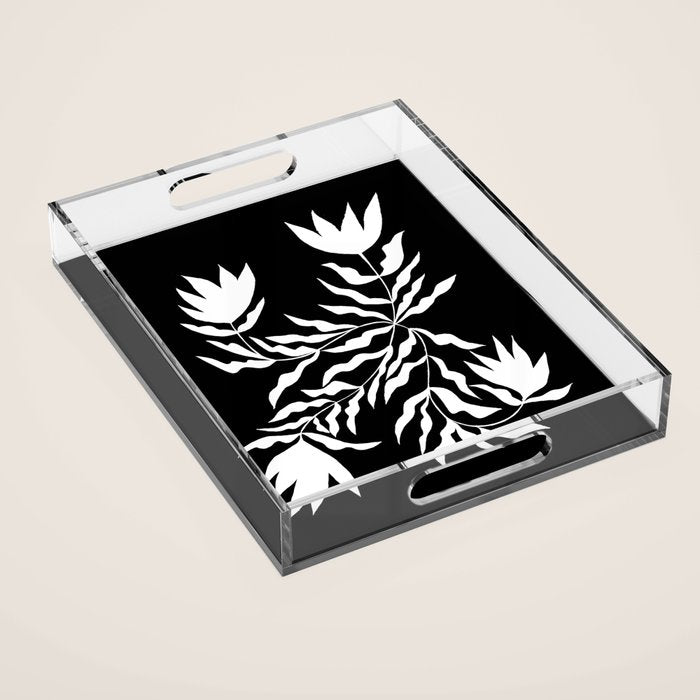 Tulip Tremble In Black  Acrylic Tray Gallery Image 1