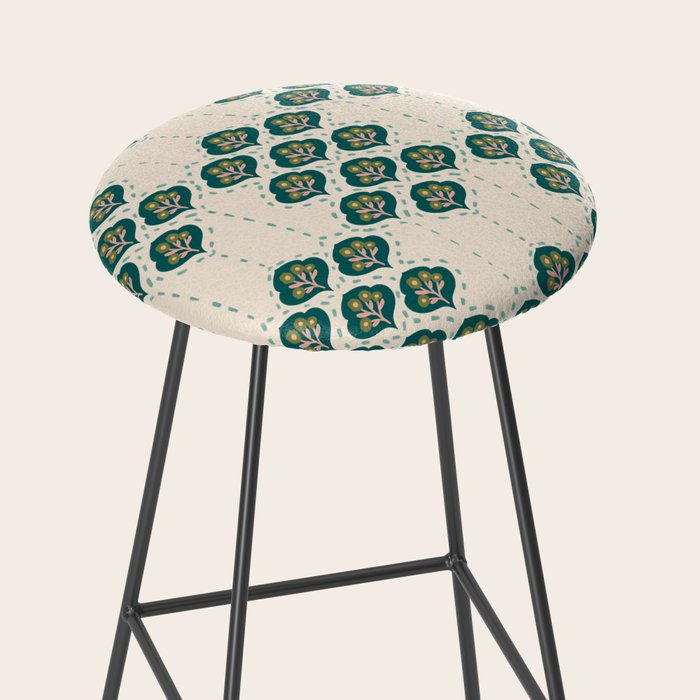Block-Print Floral Stool Gallery Image 2