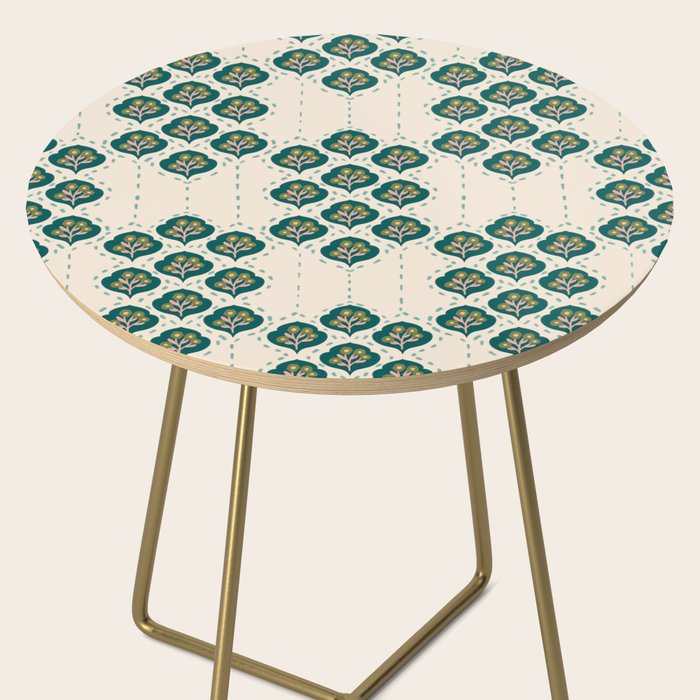 Block-Print Floral Side Table Gallery Image 2