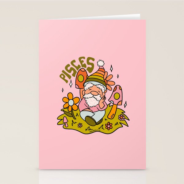 Pisces Gnome Stationery Card Gallery Image 2