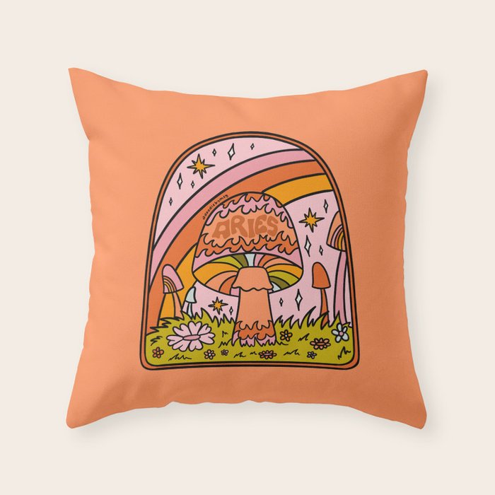 Aries Mushroom Throw Pillow Gallery Image 6