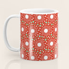 Christmas Holiday MidCentury Modern Atomic Snowflakes in Red Green and White Coffee Mug Gallery Image 3