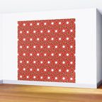 Christmas Holiday MidCentury Modern Atomic Snowflakes in Red Green and White Wall Mural Gallery Image 2
