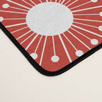 Christmas Holiday MidCentury Modern Atomic Snowflakes in Red Green and White Desk Mat Gallery Image 4