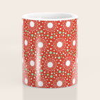 Christmas Holiday MidCentury Modern Atomic Snowflakes in Red Green and White Coffee Mug Gallery Image 4