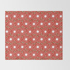 Christmas Holiday MidCentury Modern Atomic Snowflakes in Red Green and White Throw Blanket Gallery Image 2