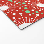 Christmas Holiday MidCentury Modern Atomic Snowflakes in Red Green and White Welcome Mat Gallery Image 2